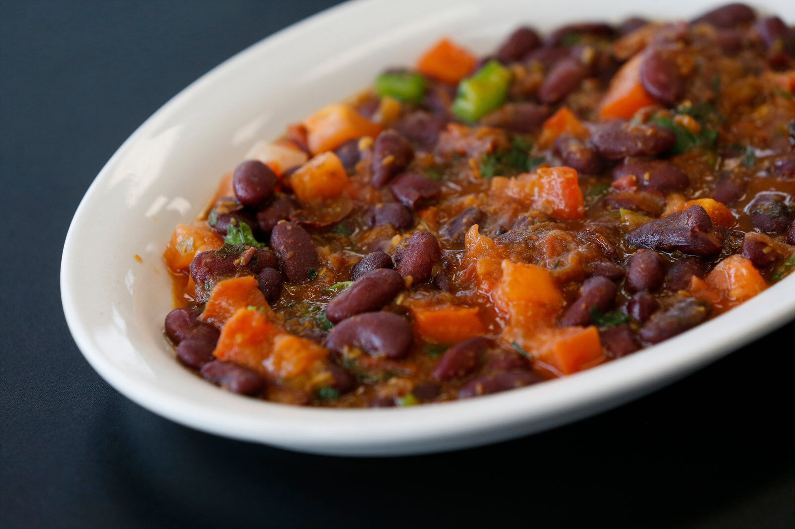 Fassolia, simmered red beans, tomatoes and spices, at Almandi restaurant